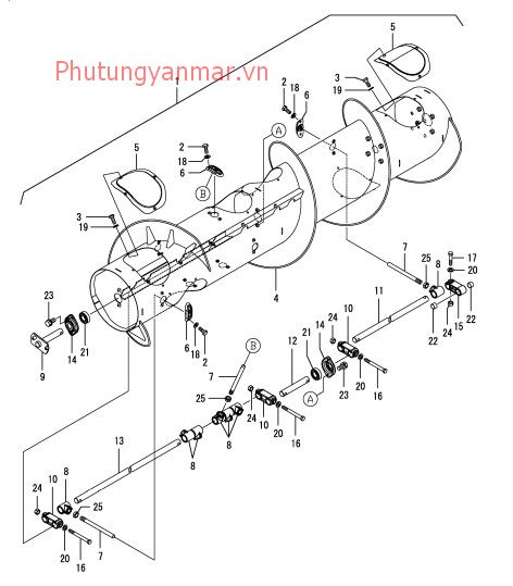 trống cuốn lúa - bệ 